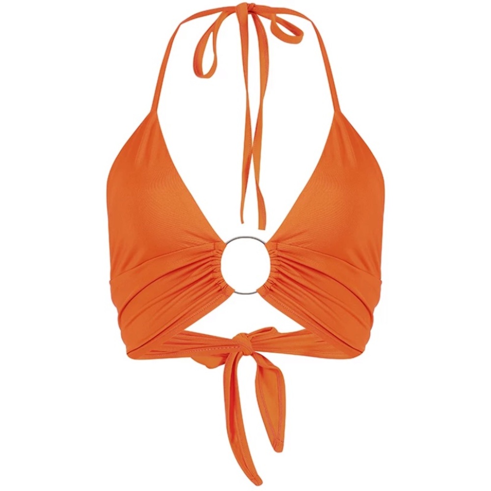 Neon Orange O Ring Crop Top ❤️ - Picture 6 of 6